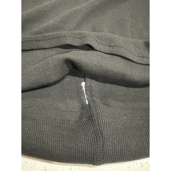 Quince Organic Micro Ribbed Long Sleeve Tee Black Soft Minimalist Layering M - Picture 5 of 7